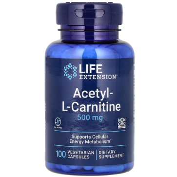 Acetyl-L-Carnitine, 500 mg, 100 Vegetarian Capsules Life Extension Life Extension