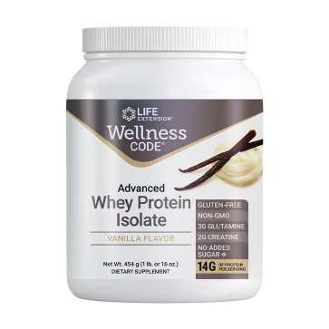 Life Extension, Wellness Code® Advanced Whey Protein Isolate (Vanilla) 454 grams Life Extension