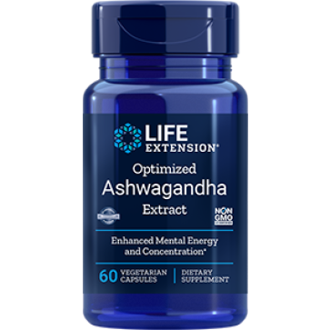 Optimized Ashwagandha Extract, 60 vegetarian capsules Life Extension