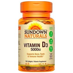 Vitamina D3 5000IU (150 Softgels) - Sundown Naturals