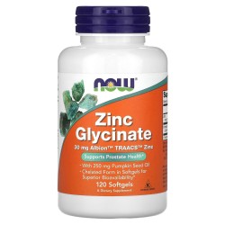 ZINC GLYCINATE 30mg 120 SGELS Now foods Now