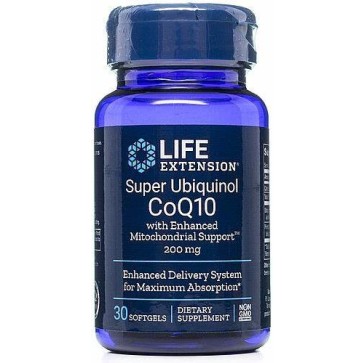 Super Ubiquinol CoQ10 with Enhanced Mitochondrial Support 200 mg, 30 softgels Life Extension Life Extension