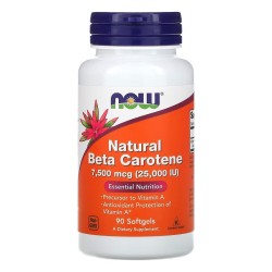 NATURAL  BETA CAROTENE 25000 90 SGELS Now Now Foods