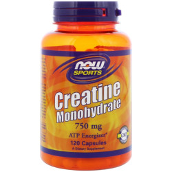 Creatine Monohydrate, 120 Veg Capsules (0.75 g per Capsule) Now Now