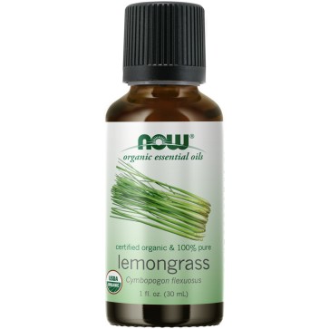 Lemongrass Oil, Organic - 1 fl. oz. Now Organic Essential Oils