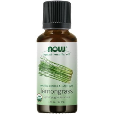 Lemongrass Oil, Organic - 1 fl. oz. Now Organic Essential Oils