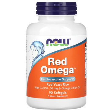 Red Omega, Red Yeast Rice with CoQ10, 90 Softgels Now foods Now