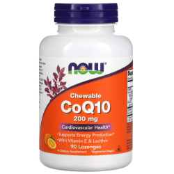 Chewable CoQ10, 200 mg, 90 Lozenges Now foods Now