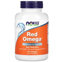 Red Omega, Red Yeast Rice with CoQ10, 90 Softgels Now foods Now