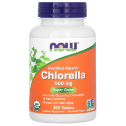 CHLORELLA 500mg ORG 200 TABS Now foods Now