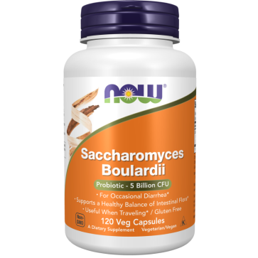 Saccharomyces Boulardii, 5 Billion CFU, 120 Veg Capsules Now foods Now