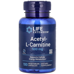 Acetyl-L-Carnitine, 500 mg, 100 Vegetarian Capsules Life Extension Life Extension