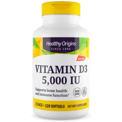 Vitamina D3 5000UI (120 softgels) - Healthy Origins Healthy Origins