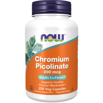 Chromium Picolinate 200 mcg 250 Veg Capsules Now foods Now