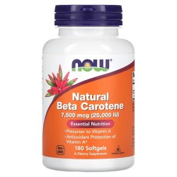 NATURAL  BETA CAROTENE 25000 180 SGELS Now Now Foods