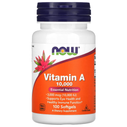 Vitamin A, 3,000 mcg (10,000 IU), 100 Softgels Now foods Now