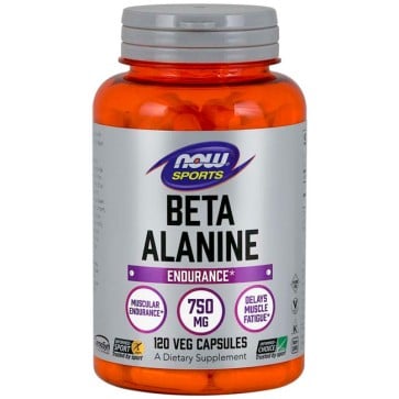 Beta Alanina 750mg (120 cápsulas) - Now Foods