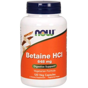 Betaine HCI 648mg (120 cápsulas) - Now Foods