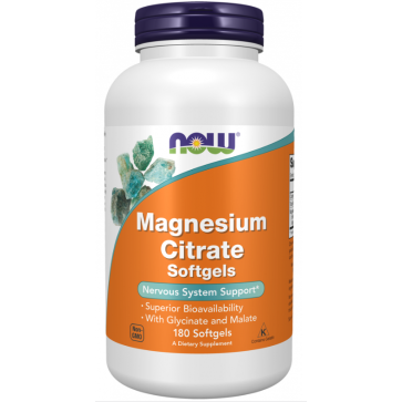 Citrato de Magnésio, 180 Softgels Now foods Now