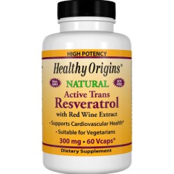 Resveratrol 300mg Red Wine Extract 60 Vcaps HEALTHY Origins Healthy Origins