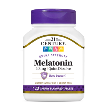 Quick Dissolve Melatonin, Cherry, 10 mg, 120 Tablets 21st Century 21stCentury