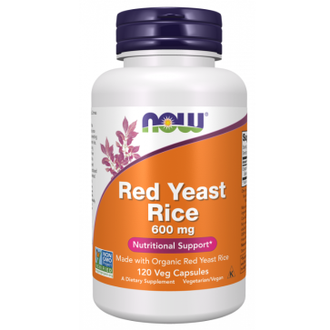 Red Yeast Rice, 600 mg, 120 Veg Capsules Now foods Now