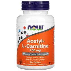 Acetyl-L Carnitine, 750 mg, 90 Tablets Now Now