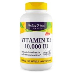 Vitamina D3 10.000 IU (360 softgels) - Healthy Origins