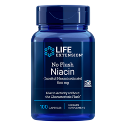 No Flush Niacin 800 mg. 100 capsules LIFE Extension Life Extension