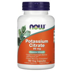 Potassium Citrate, 99 mg, 180 Veg Capsules Now Now
