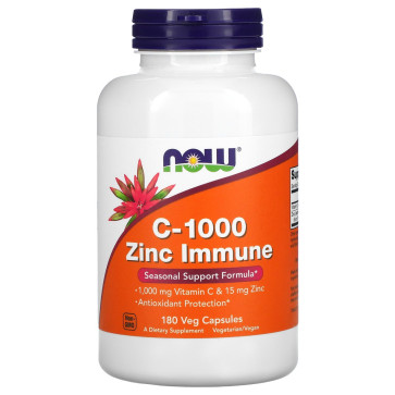 C-1000 Zinc Immune , 180 Veg Capsules Now foods Now
