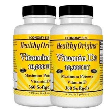 Combo: 2 Vitamina D3 10.000 IU (360 softgels) - Healthy Origins