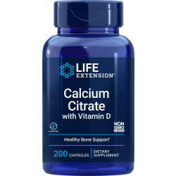 Life Extension, Calcium Citrate with Vitamin D, 200 Capsules Life Extension