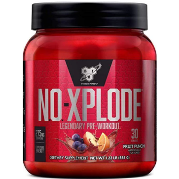 BSN NO XPLODE Pre Workout Powder Fruit Punch, 30 Servings BSN