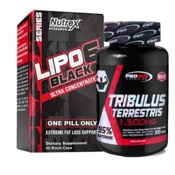 Combo: Tribulus Terrestris 1,500mg - Pro Size + Lipo 6 Black - Nutrex