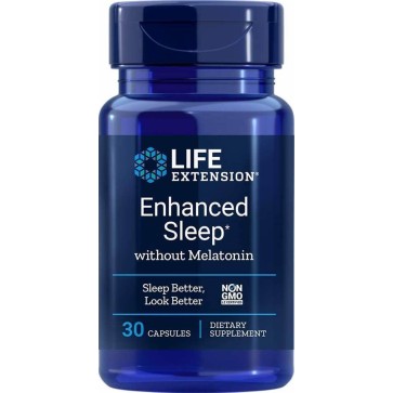 Enhanced Sleep with Melatonin 30 veg caps Life Extension Life Extension
