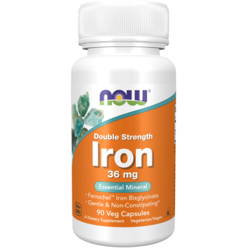 Iron, Double Strength, 36 mg, 90 Veg Capsules Now foods Now