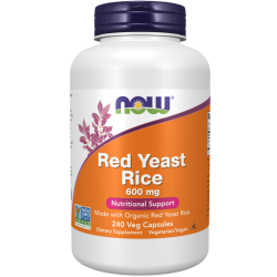 Red Yeast Rice, 600 mg, 240 Veg Capsules Now foods Now