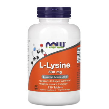 L-Lysine 500 mg (250 Tablets) - Now foods Now