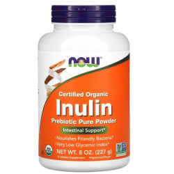 Certified Organic Inulin, Prebiotic Pure Powder, 8 oz (227 g) - Now foods Now