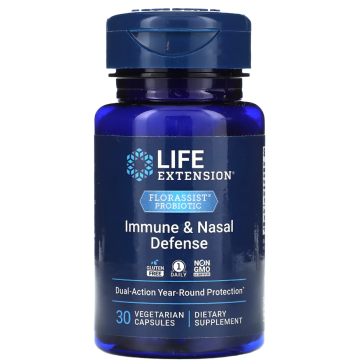 FLORASSIST Probiotic, Immune & Nasal Defense, 30 Vegetarian Capsules Life Extension