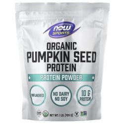Organic Pumpkin Seed Protein Powder, Unflavored, 1 lb (454 g) Now Now