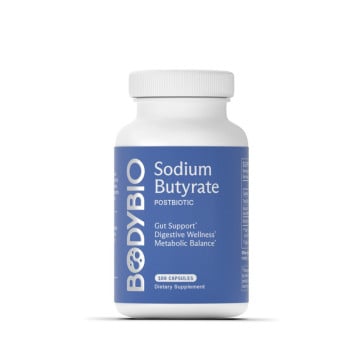 BodyBio Butyrate Sodium- Postbiotic for Gut & Digestive Support 60 caps BodyBio