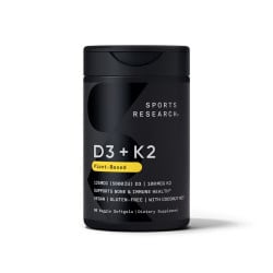 Vegan D3 250mcg (10000iu) + Vitamin K2 100mcg (60 veggie softgels) SR Sports Research