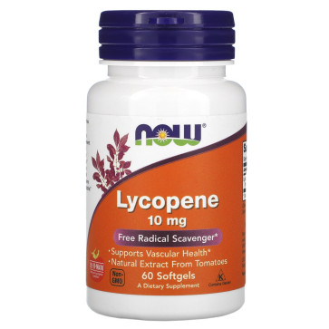 Lycopene 10 mg (60 Softgels) Now foods Now