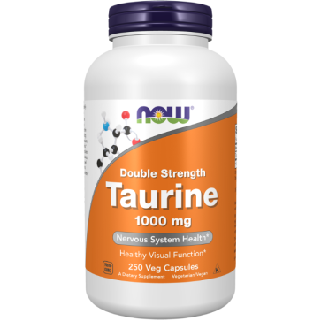 Double Strength Taurine, 1,000 mg, 250 Veg Capsules Now Foods Now
