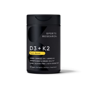 Vegan D3 250mcg (10000iu) + Vitamin K2 100mcg (60 veggie softgels) SR Sports Research