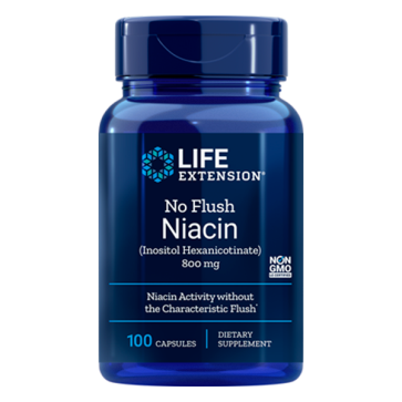 No Flush Niacin 800 mg. 100 capsules LIFE Extension Life Extension