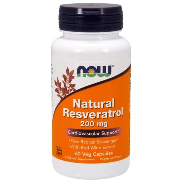 Natural Resveratrol 200mg (60 caps) - Now Foods