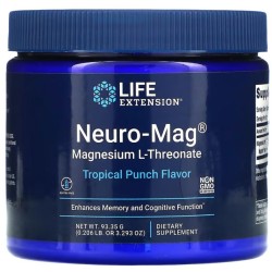 Neuro-Mag Magnesium L-Threonate (Tropical Punch) 93.35 grams Life Extension Life Extension